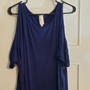 Isaac Liev Navy Blue Open Cutout Cold Shoulder 3XL
